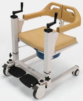 Multifunction Transfer Economical Commode Chair with Hand Lift