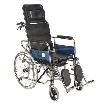 China Hot Selling Manual Foldable Commode Wheelchair