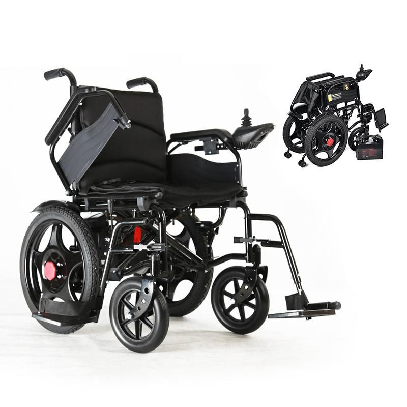 Rear 18 Inch Spoke Wheel Quickly Detachable Battery Box Electric Folding Wheelchair