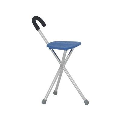 Outdoor Elderly Folding Stool Walking Stick Cane with Chair