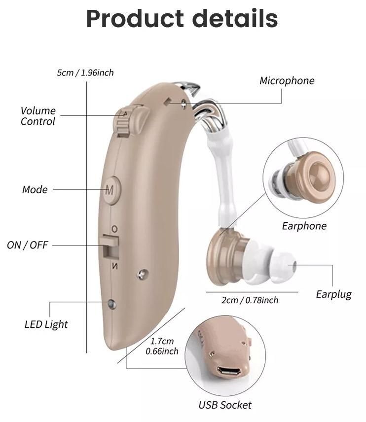 Hot Sale Rechargeable The Deaf Mini Invisible Best Sound Amplifier Digital Pocket Hearing Aid