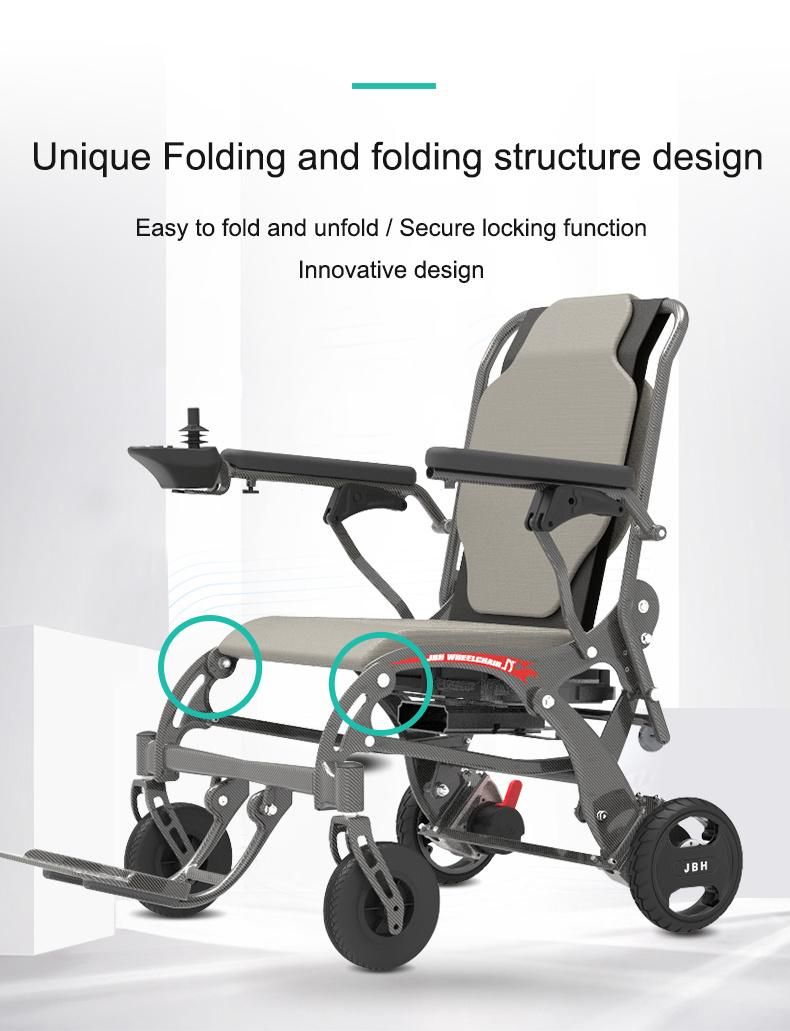 Jbh D20 Lithium Polymer Battery Electric Mobility Wheelchair for Travel