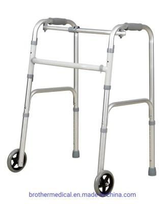 Wheels Aluminum Elderly Folding Walker for Adults