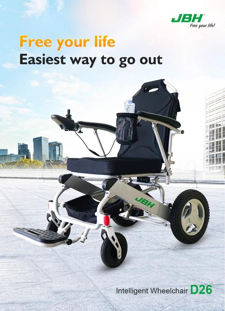 Comfortable Backrest Adjustable Power Folding Wheelchair Lightweight for Travel