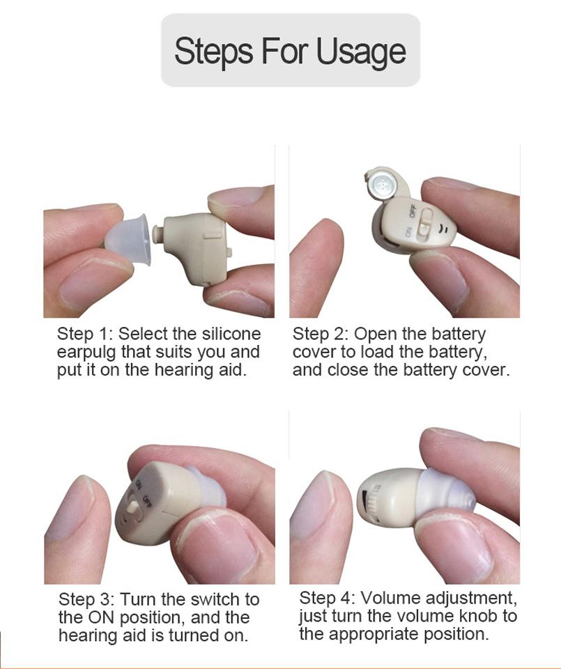 Best Wholesale Price in Ear Hearing Aid No Programmable Analog Hearing Voice Sound Amplifier in A10 Zinc Air Battery Device for Adults Deaf Hearing Loss