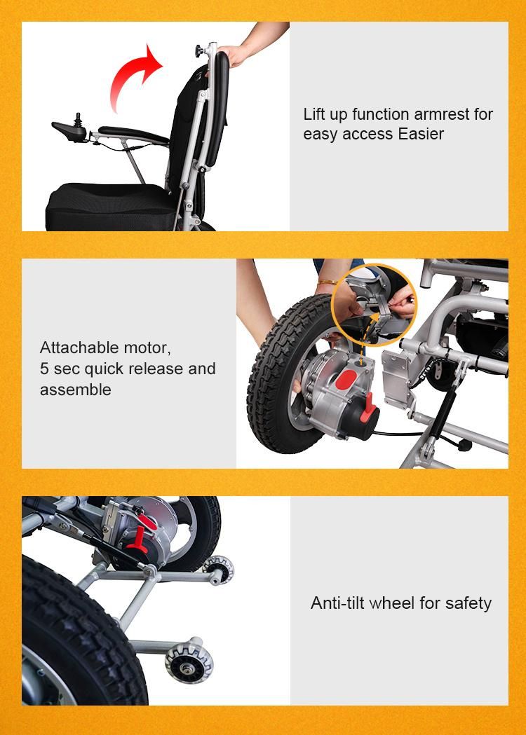 Cheap Price High Quality Aluminium Lightweight Electric Power Wheelchair for Disabled