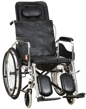 Top Sale Reclining High Back Steel Commode Wheelchair with Headrest