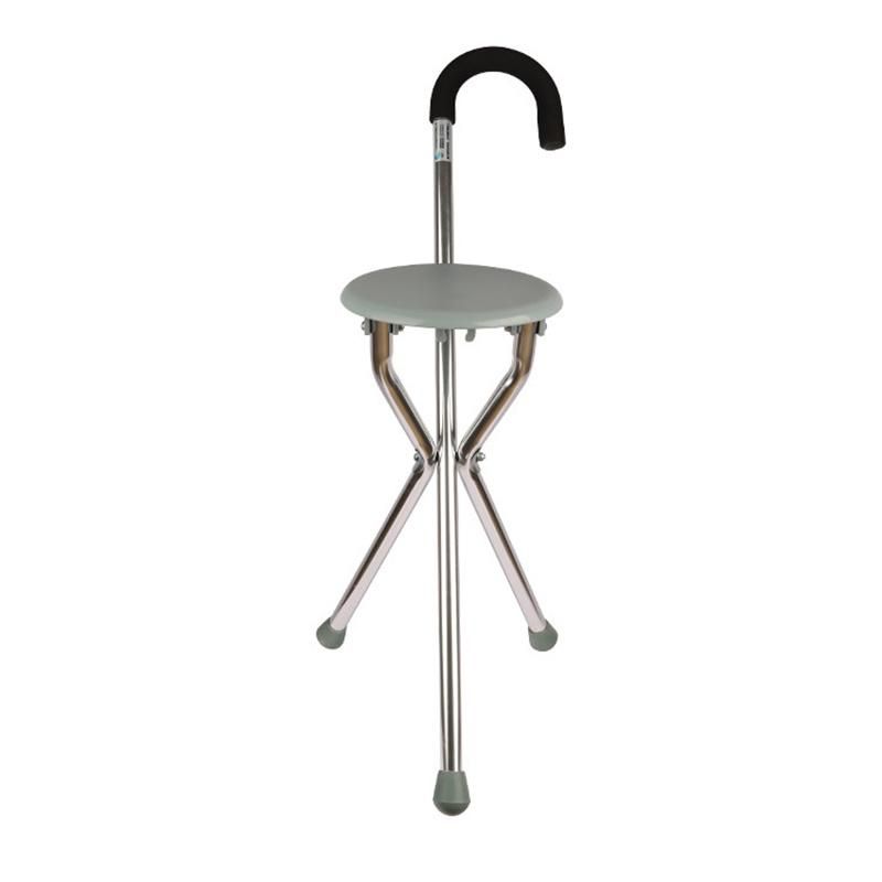 Crutches for The Elderly Aluminum Alloy Non-Slip Multifunctional Folding Stool Walking Stick