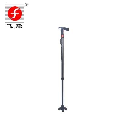 led light old man aluminum trekking poles T-handle man hiking poles cane walking stick for elders