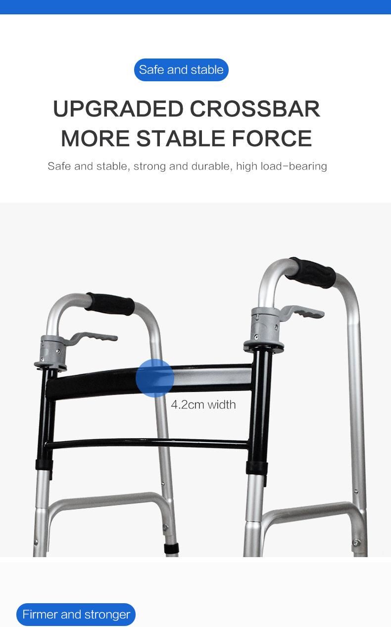 Hanqi Hq283L-5′′ High Quality Foldable Walker with Wheel for Patient
