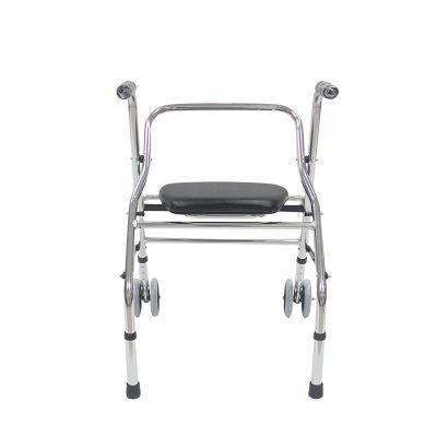 Two Wheels Walker for Adults Aluminum Walking Aids with Seat