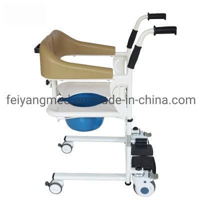 Steel Commode Wheelchair with Toilet Transfer Bath Chair for Elderly