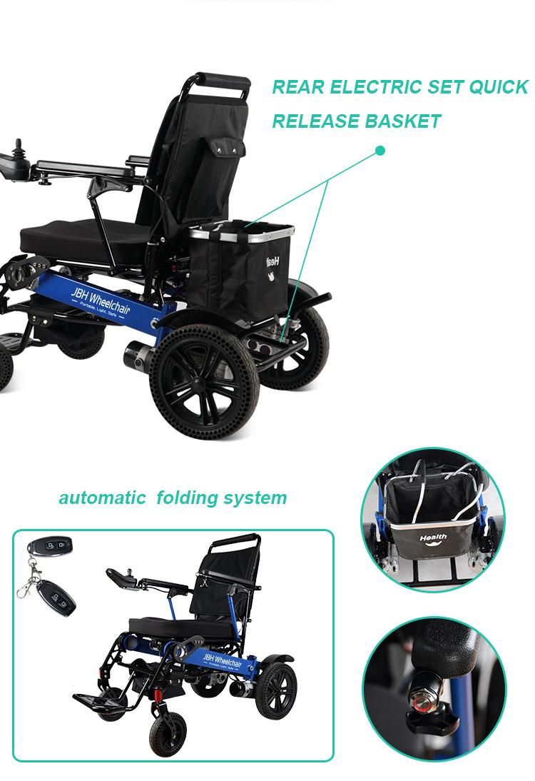 Durable Foldable Electric Wheelchair Heavy Duty Mobility Chair Power Wheelchair