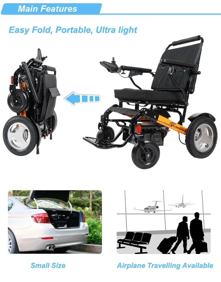 Easy Control Folding Power Electric Wheelchair with Lithium Battery