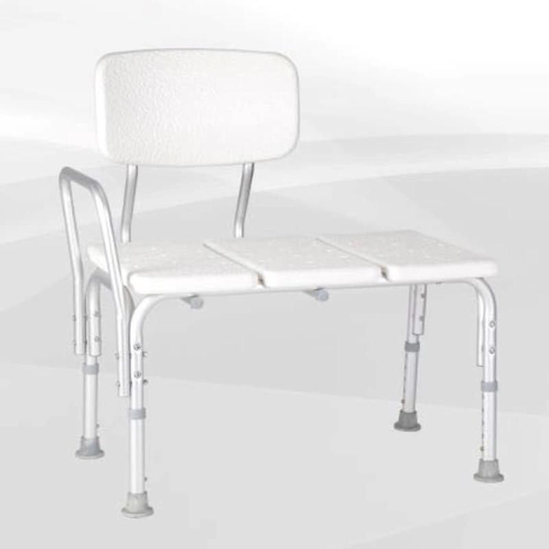 Aluminum Lightweight Easy Carry Portable Bath Bench Adjustable Bath Tub Seat with Backrest Shower Chair White PE Seat Board in Bathroom for Elderly People