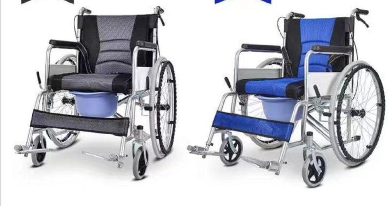 Health Care Folding Manual Commode Chair for Disabled