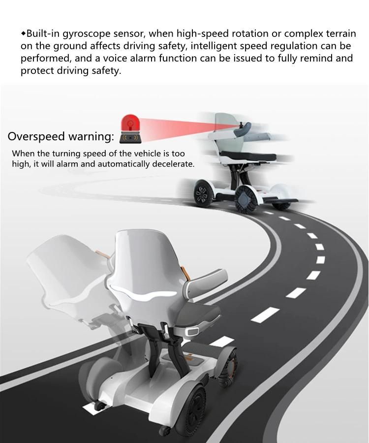 Intelligent Foldable Electric Scooter Lithium Battery Mobility Scooter Wheelchair with 4 Wheel