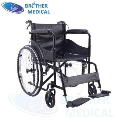 Folding Lightweight Manual Steel Rehabilitation Wheelchair CE