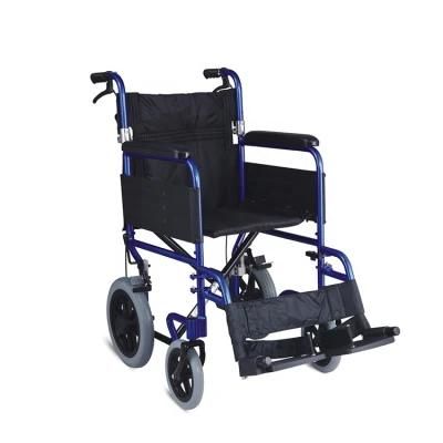 Fixed Armrest Aluminum Frame Transit Wheelchair with Dropback Handle