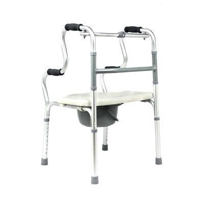 Adjustable Aluminum Mobility Walker with Seat Outdoor Walking Aid