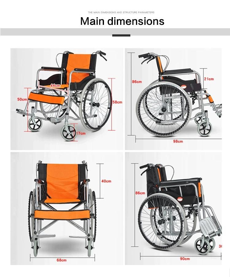 Hochey Medical Elderly Travel Wheelchair Manufacturer Portable Wheelchair