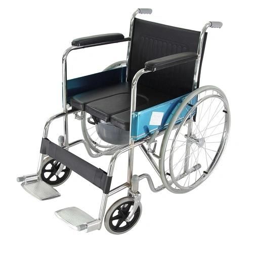 Medical Folding Reclining Commode Wheelchair (RJ-C609U)