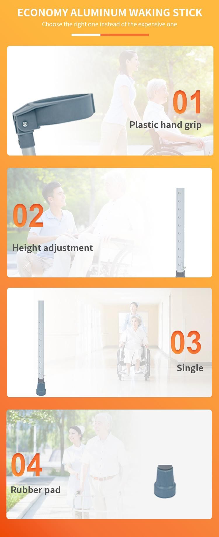 Elbow Crutches More Stronger Aluminum Lightweight Easy Carry and Fold Can Adjustable Height Walking Stick Non-Slip Foot Pad for Elder Get CE FDA