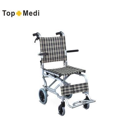 Topmedi Aluminum Mini Portable Lightweight Airplane Attendant Aisle Wheelchair