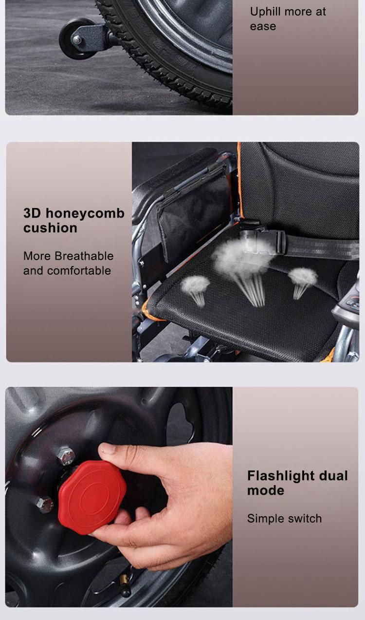 Cheap Price Both Sides Separate Scooter Disabled Aluminum Electric Motor Wheelchair with RoHS