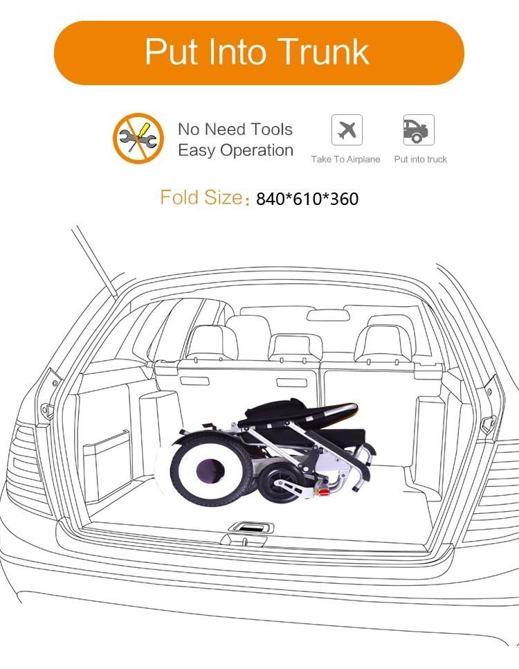 Light Weight Brushless Motor Folding Electric Wheelchair