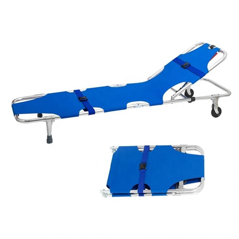 Folding Aluminum Stretcher with Handles Emergency Medical Portable Travel Size Patient Transport Stretcher