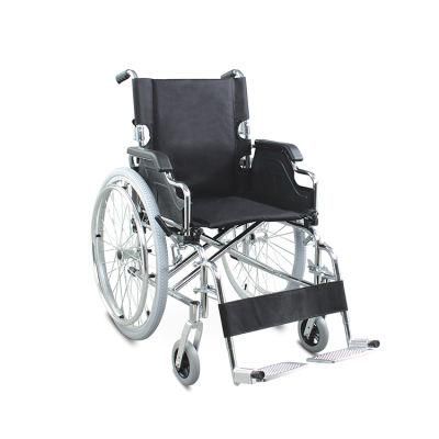 New Style Light Weight Manual Steel Folding Wheelchair for Elderly