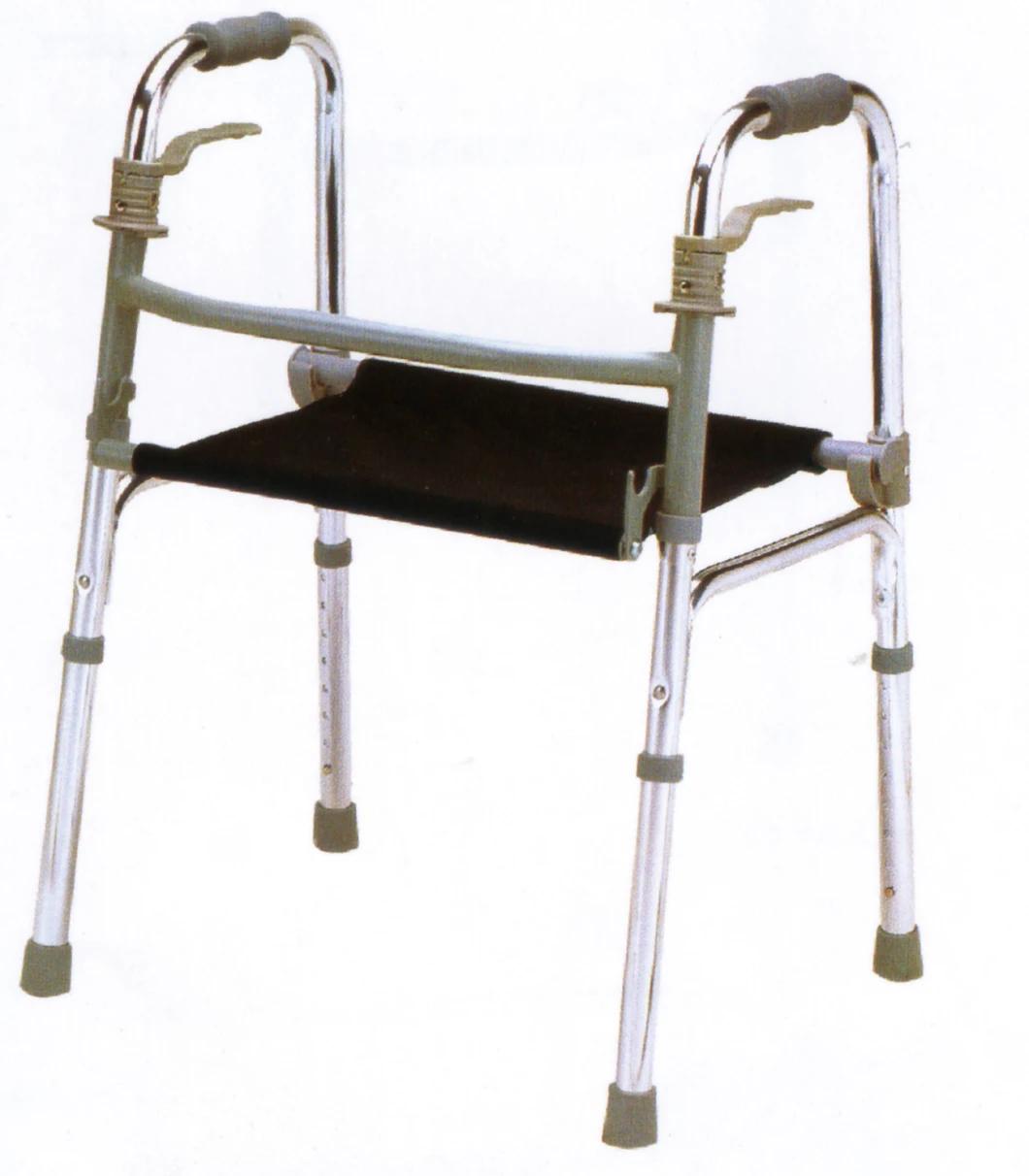 Aluminum Two-Button Walker with Seat