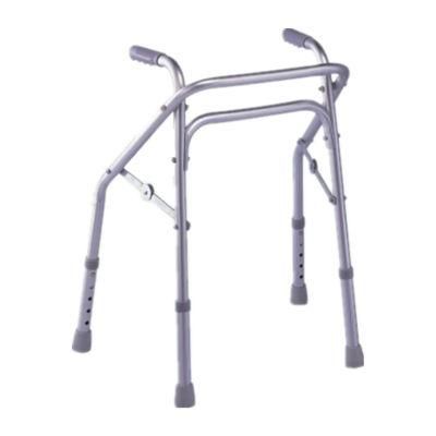 Non-Slip Hand Grip and Non-Slip Foot Pad Steel Elder or Disabled People Outdoor Folding Walker Frame Antiskid Safety Light Weight Walking Aid