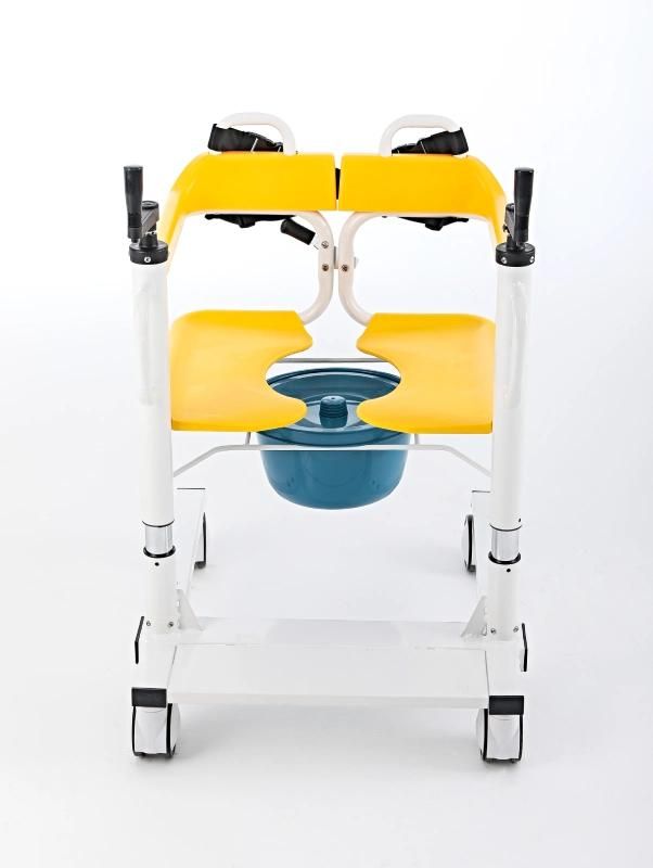 Mn-Ywj003 Patient Moving Lifting Chair Multifunctional Transfer Commode Chair