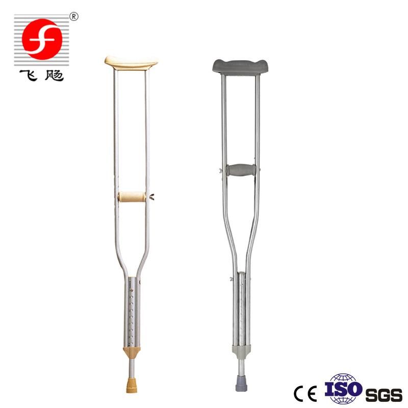 Comfortable Adjustable Aluminum Underarm Crutches Axillary Crutches for Injuried Elderly