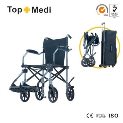 Hot Easy Folding Aluminum Lightweight Manual Travel Wheelchair for Disabled
