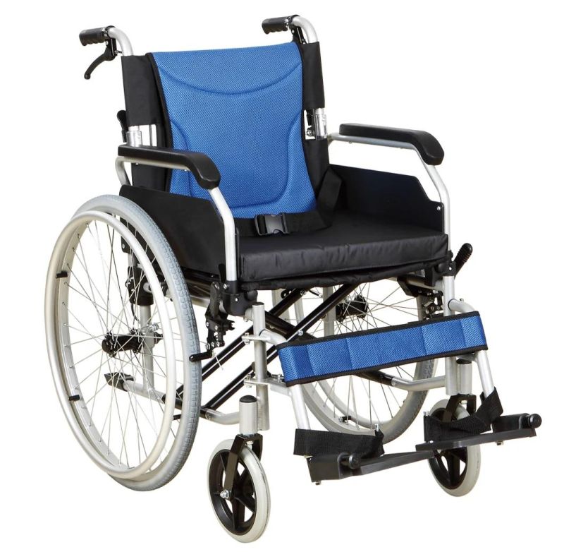 2022 Warehouse New Products Medical Equipment High Quality Aluminum Alloy Lightweight Portable Folding Manual Wheelchair