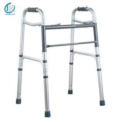 Rollator Walker Dual Button Kd Folding Alumlinum Walker with 2 Wheels