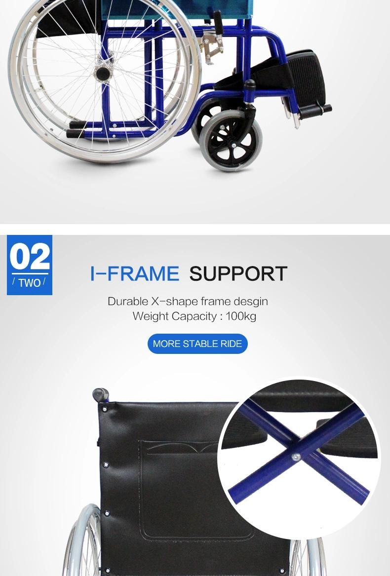 Hanqi Hq809 High Quality Homecare Manual Folding Wheelchair