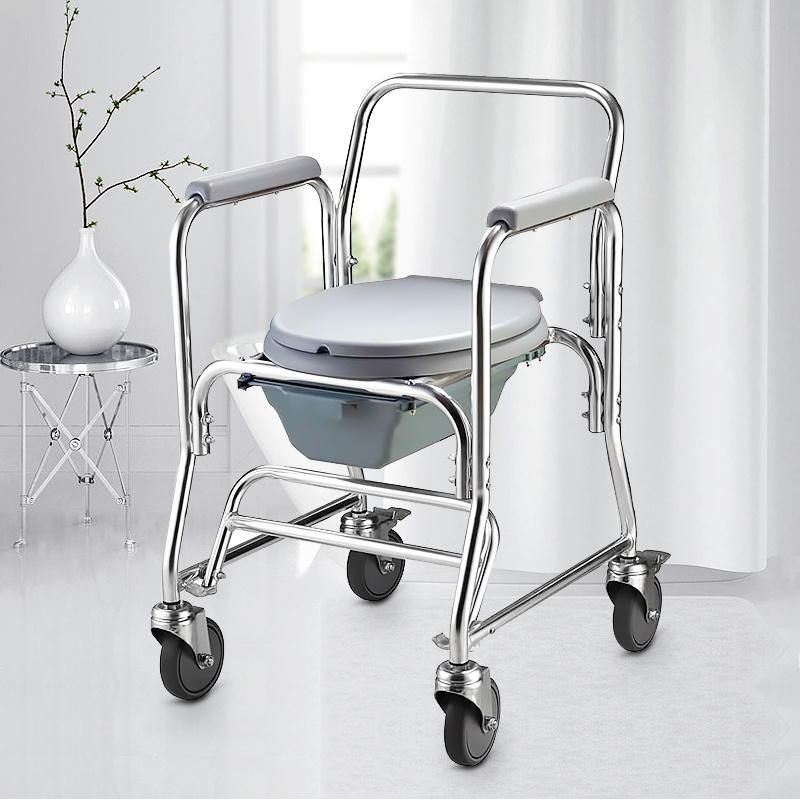 Hanqi Hq699L High Quality Aluminum Commode Chair Portable Toilet Seat for Adult Bariatric