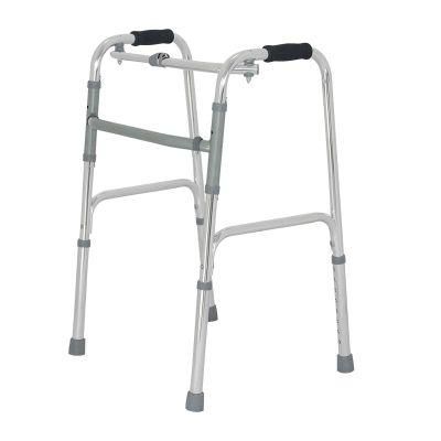 Hospital Equipment Lightweight Standing Frame Aluminum Folding Walking Aid Walker Frame for Disabled