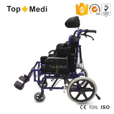 Medical Equipment Foldable Reclining Cerebral Palsy Aluminum Wheelchair for Disabled