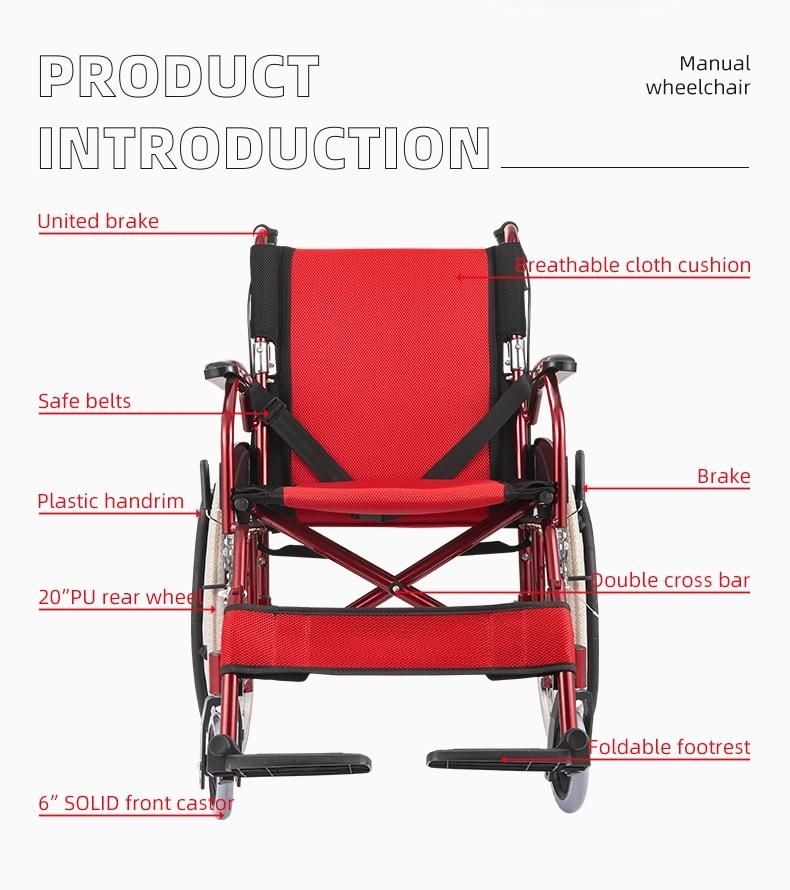 Aluminum Wheelchair Transport Wheelchair (ALK863LABJ)