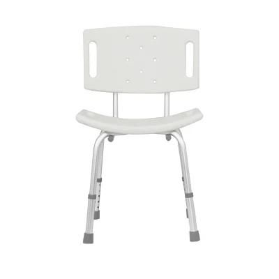 White Bathroom Aluminum Height Adjustable Bath Chair Shower for Elderly and Disabled