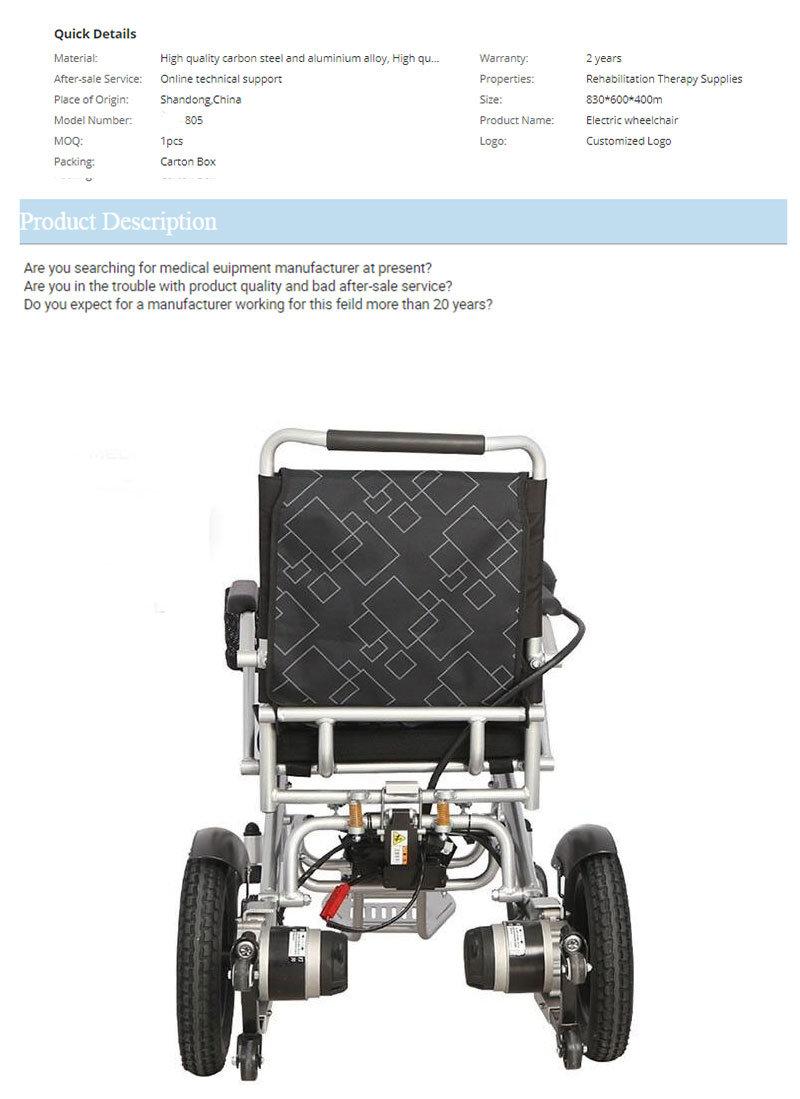 Light Folding Electric Wheelchair Is Suitable for The Disabled and The Elderly Electric Travel Wheelchair