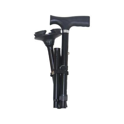 Folding Aluminum Quad Cane Four Legs Walking Stick for Disabled