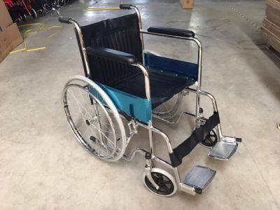 China ISO 9001, 13485, CE Approved Manual Hospital Equipment Medical Supply Ss Wheelchair