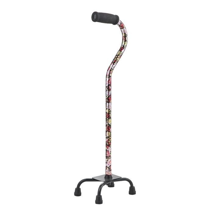 Walking Stick Four-Corner Small or Large-Base Bariatric Quad Cane