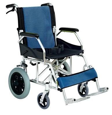 Foshan Nanhai Hot Selling Foldable No Inflation Wheel Chair for Elderly and Disabled Use 863 Lightweight Folding Wheelchair